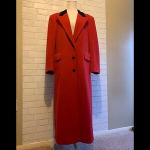 Vintage Burberry Women's Red Coat Size Large